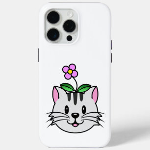 Niedlicher Cartoon Katze mit Blume auf ihrem Kopf Case-Mate iPhone Hülle