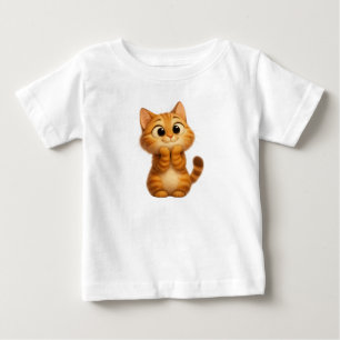 Niedlicher Cartoon Katze, Orange Tabby Katze Baby T-shirt