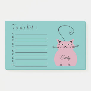 Niedlicher Cartoon-Katze "to do list" Post-it Klebezettel