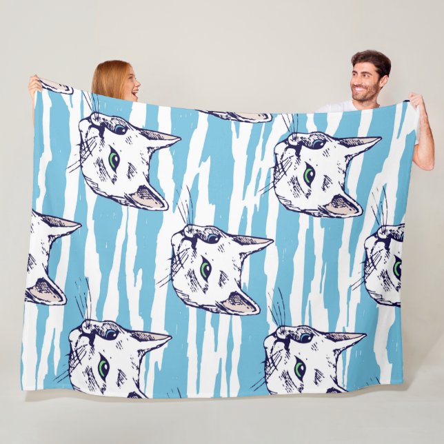 Niedlicher Cartoon Katzen Nahtloses Muster Fleecedecke (Beispiel)