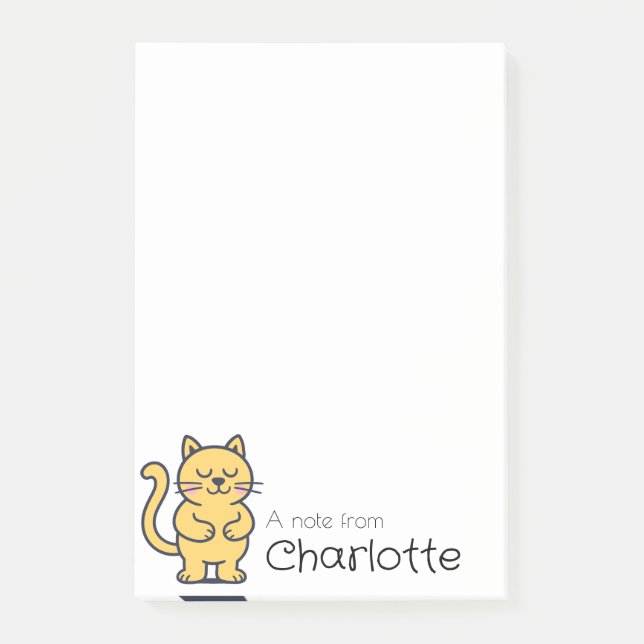 Niedlicher Cartoon Katzenname Post-it Klebezettel (Vorderseite)