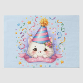 Niedlicher Cartoon Kawaii Kitty Cat Happy Birthday Seidenpapier