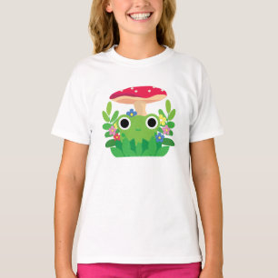 Niedlicher Cartoon-Kernfrosch mit Pilz T-Shirt