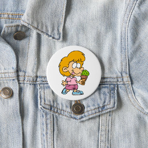 Niedlicher Cartoon Kid Eis Creme Cone Button