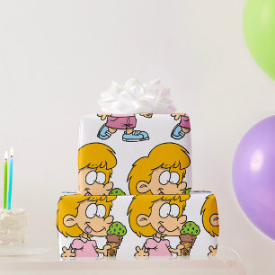 Niedlicher Cartoon Kid Eis Creme Cone Geschenkpapier