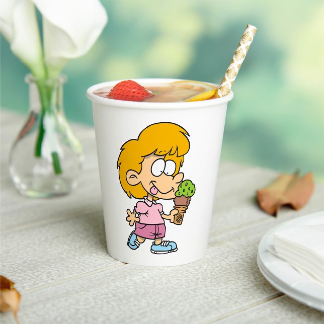 Niedlicher Cartoon Kid Eis Creme Cone Pappbecher (Von Creator hochgeladen)