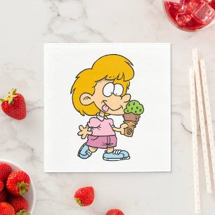 Niedlicher Cartoon Kid Eis Creme Cone Serviette