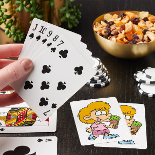 Niedlicher Cartoon Kid Eis Creme Cone Spielkarten
