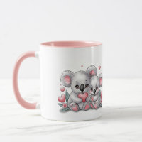 Niedlicher Cartoon Koala Liebhaber Herzenslust Val