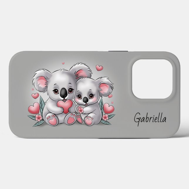 Niedlicher Cartoon Koala Liebhaber Herzlich Willko Case-Mate iPhone Hülle (Rückseite (Horizontal))