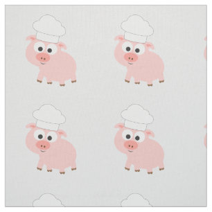 Niedlicher Cartoon Koch Tragen eines Koch-Hat Stoff