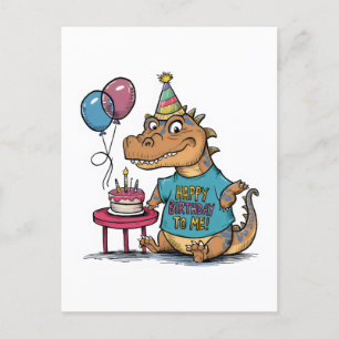 niedlicher Cartoon Komodo Dragon Geburtstag Postkarte