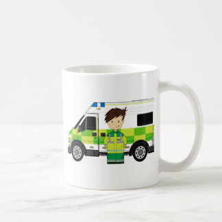 Niedlicher Cartoon-Krankenwagen und EMT Kaffeetasse