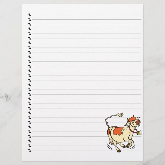 Niedlicher Cartoon Kuh Linken Pet Letterhead (Vorderseite)
