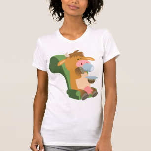 Niedlicher Cartoon Kuh und ein hübscher Cuppa Wome T-Shirt