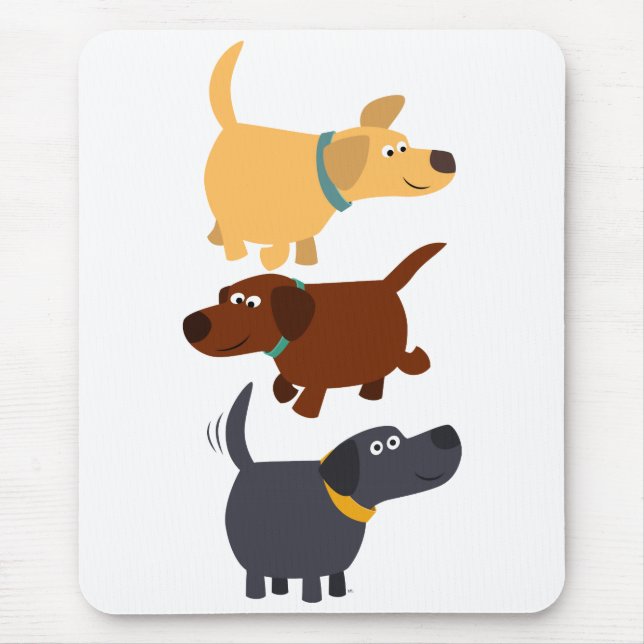 Niedlicher Cartoon Labradors in 3 Aromen Mousepad (Vorne)