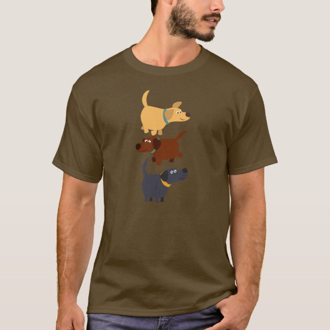 Niedlicher Cartoon Labradors in 3 Aromen T - Shirt (Vorderseite)