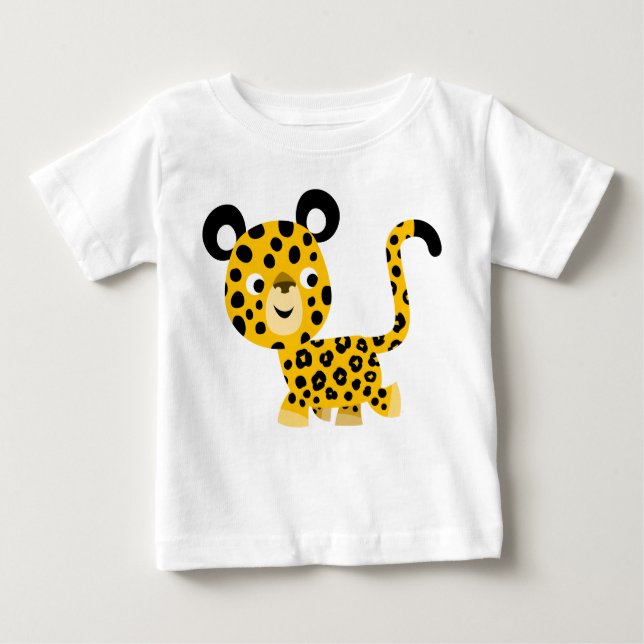 Niedlicher Cartoon Lächeln Leopard Baby T - Shirt (Vorderseite)