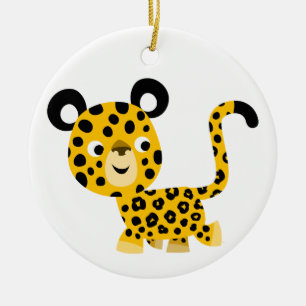 Niedlicher Cartoon Lächeln Leopard Ornament