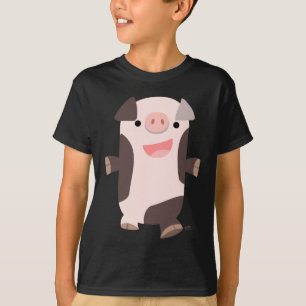 Niedlicher Cartoon Lächeln Schweinekifer T - Shirt