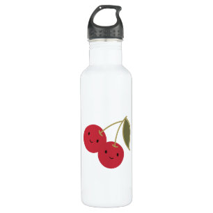 Niedlicher Cartoon lächelnde Kawaii Kirschen Trinkflasche