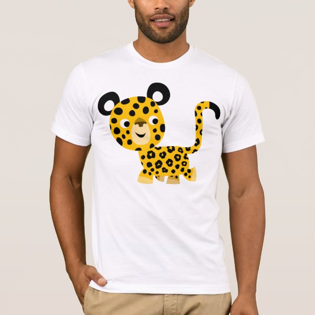 Niedlicher Cartoon-lächelnder Leopard-T - Shirt (Vorderseite)