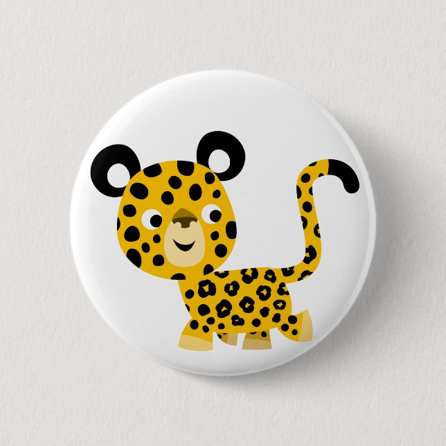 Niedlicher Cartoon Lächelndes Leopard Button Abzei (Vorderseite)