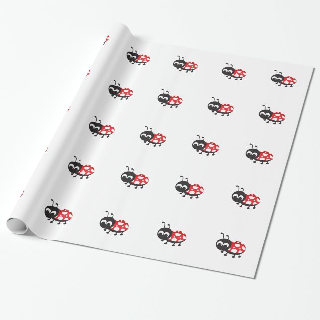 Niedlicher Cartoon Ladybug Geschenkpapier (Ungerollt)