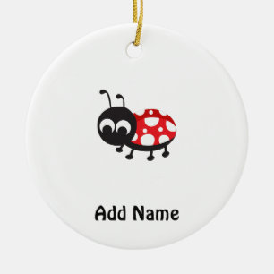 Niedlicher Cartoon Ladybug Keramikornament