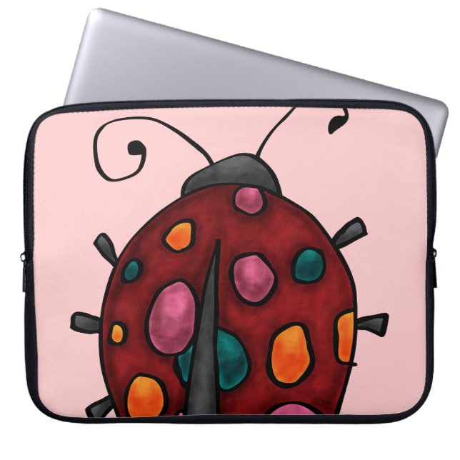 Niedlicher Cartoon Ladybug Laptopschutzhülle (Vorderseite)