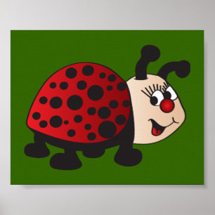 Niedlicher Cartoon Ladybug Poster