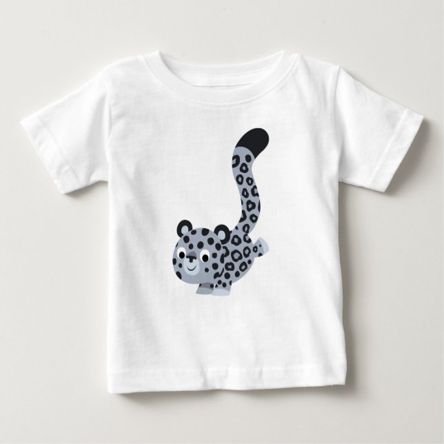 Niedlicher Cartoon Landung Snow Leopard Baby T - S Baby T-shirt (Vorderseite)