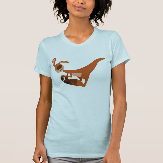 Niedlicher Cartoon Leaping Kangaroo Frauen T - Shi T-Shirt (Vorderseite)