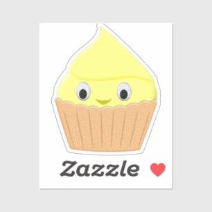 Niedlicher Cartoon Lemon Cupcake Aufkleber