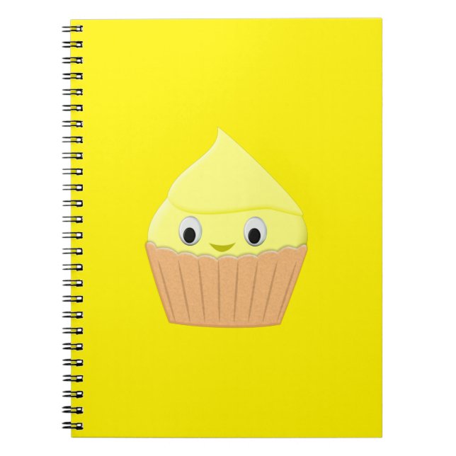Niedlicher Cartoon Lemon Cupcake Notizblock (Vorderseite)