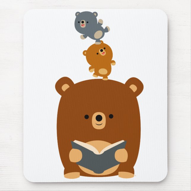 Niedlicher Cartoon Lesebar und Cubs Mousepad (Vorne)