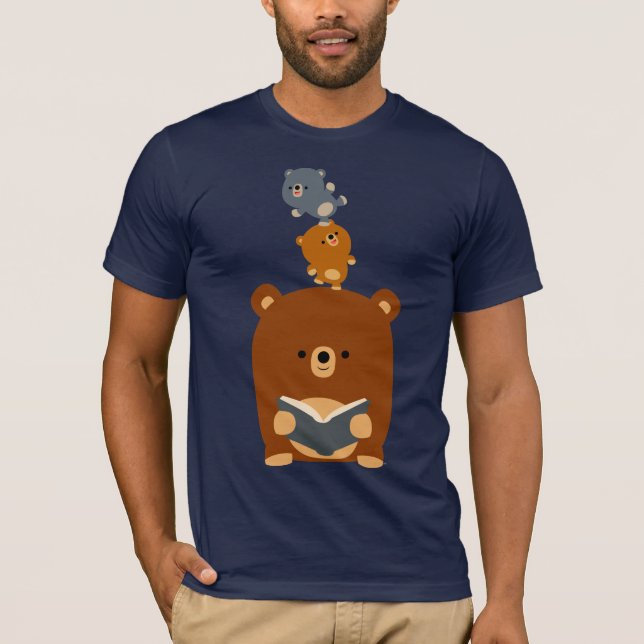 Niedlicher Cartoon Lesebar und Cubs T - Shirt (Vorderseite)