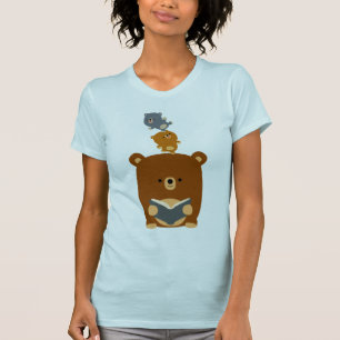 Niedlicher Cartoon Lesebar und Kneipen T - Shirt d