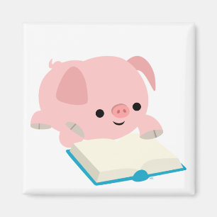 Niedlicher Cartoon-Leseferkel-Magnet Magnet
