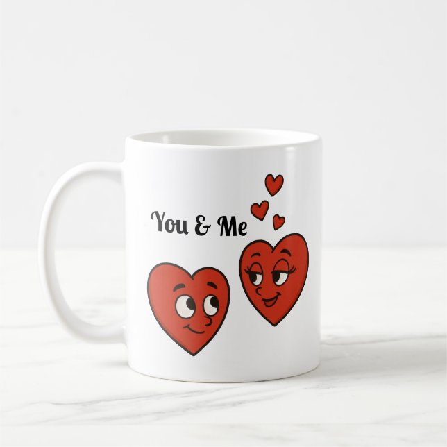 Niedlicher Cartoon Liebe Herz Kaffeetasse (Links)