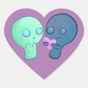 Niedlicher Cartoon Liebe Paar Aufkleber