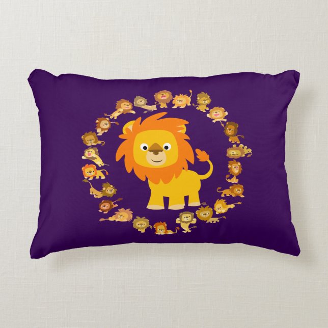 Niedlicher Cartoon Lion Mandala Accent Pillow Dekokissen (Vorderseite)