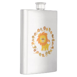 Niedlicher Cartoon Lion Mandala Classic Flask Flachmann