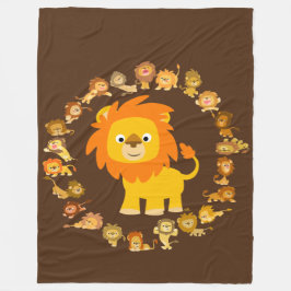 Niedlicher Cartoon Lion Mandala Fleece Blanket