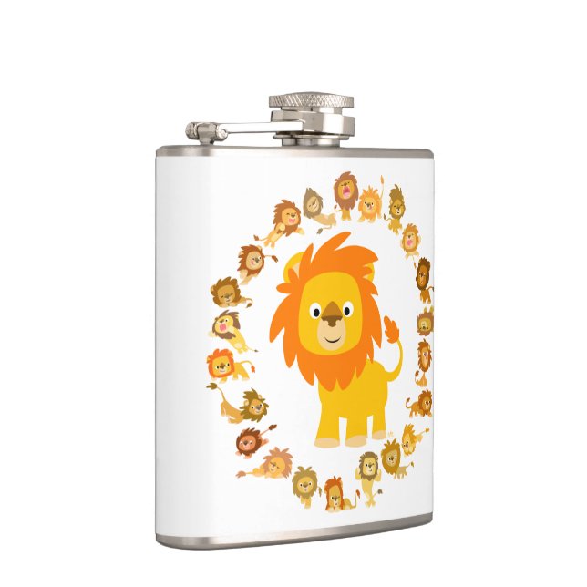 Niedlicher Cartoon Lion Mandala Hip Flask Flachmann (Rechts)