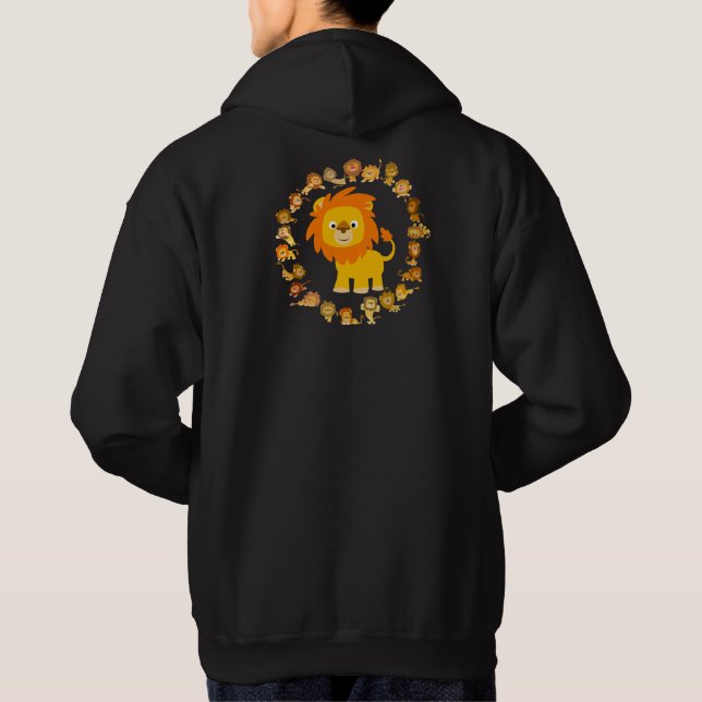 Niedlicher Cartoon Lion Mandala Hoodie (Rückseite)