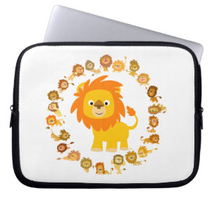 Niedlicher Cartoon Lion Mandala Laptop Sleeve
