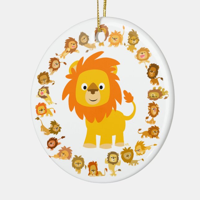 Niedlicher Cartoon Lion Mandala Ornament (Links)