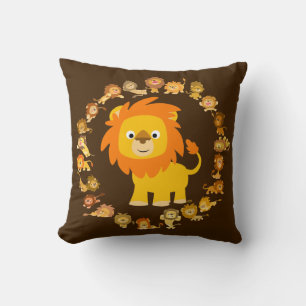 Niedlicher Cartoon Lion Mandala Pillow Kissen