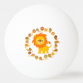 Niedlicher Cartoon Lion Mandala Ping Pong Ball Tischtennisball